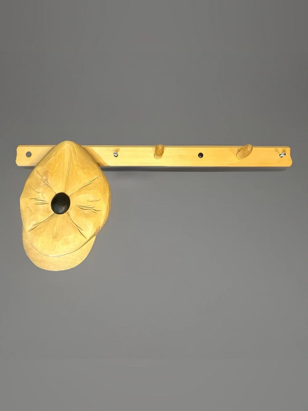 Old Fashion Baseball Hand Carved Wooden Wall Mount Coatrack Cap Hat Boy’s Room